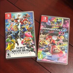Super Smash Bros and Mario Kart 8 Deluxe